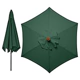 LMYDIDO 300cm Sonnenschirm Ersatzbezug 6 Streben Ersatz-Sonnenschirm Überdachung Ersatzabdeckung mit 6 Rippen Outdoor-Regenschirm Sonnenschutz (Grün)