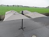 Madison Gastronomie Gartenschirm Murano IV mit Vier separat verstellbaren Schirmen in Taupe, UV-Schutz 40 Plus