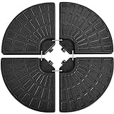 Yaheetech Sonnenschirmständer 4-teilig Sonnenschirmhalter Bodenkreuz Schirmgewicht für Ampelschirm Faltbar Schirmständer mit Sand oder Wasser befüllbar, Schwarz